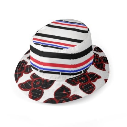 Blue, White & Black Striped Floral