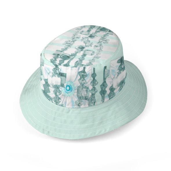 Aqua & White Floral Jewel