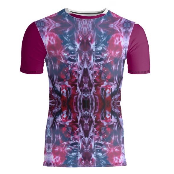 Plum Red Short Sleeve Encaustic T-Shirt