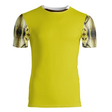 Abstract Yellow & Brown Encaustic Yellow T-Shirt