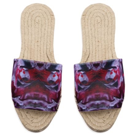 Plum Red Encaustic Espadrille Slides