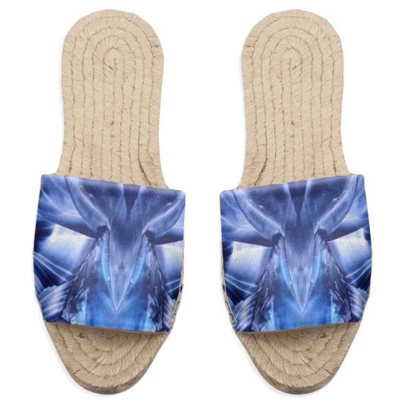 Blue Encaustic Espadrille Slides