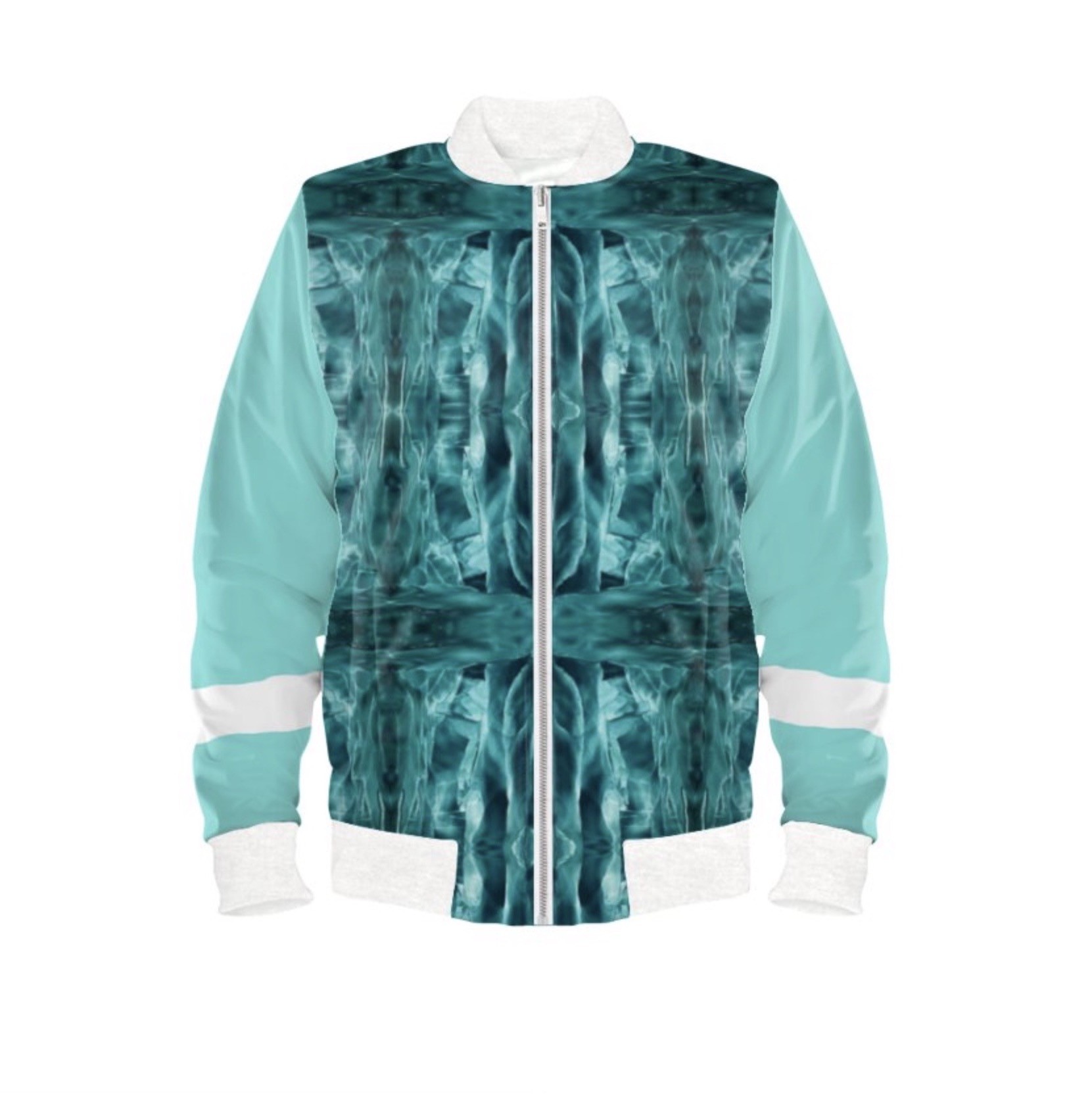 Dark Green Aqua & White