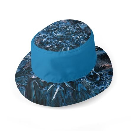 Blue Crystal Wide Brim Bucket Hat