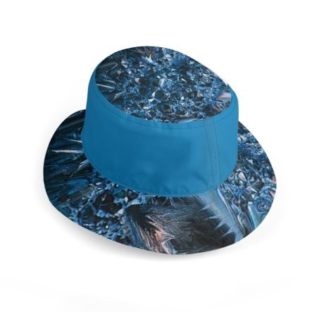 Blue Crystal Wide Brim Bucket Hat