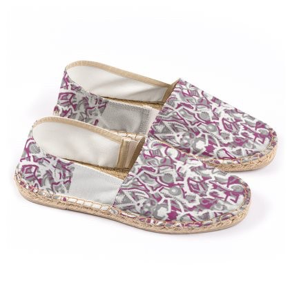 Abstract Grey Pink & White Espadrilles