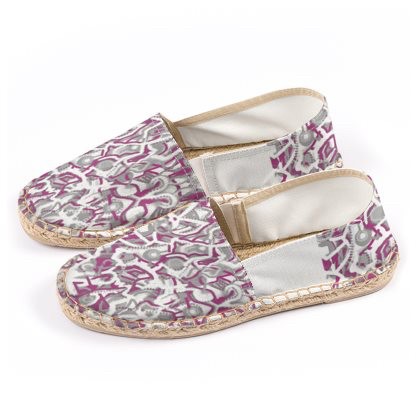 Abstract Grey Pink & White Espadrilles