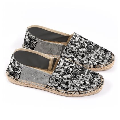 Abstract Black White & Grey Bubble Espadrilles