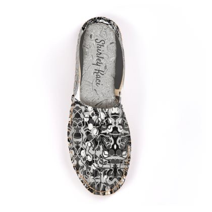 Abstract Black White & Grey Bubble Espadrilles