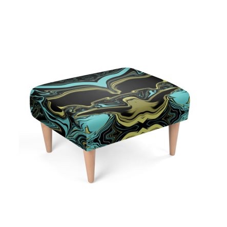 Abstract Swirl Design 2 Blue Mustard & Black