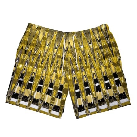 Yellow Mustard Black & White Swimming Shorts