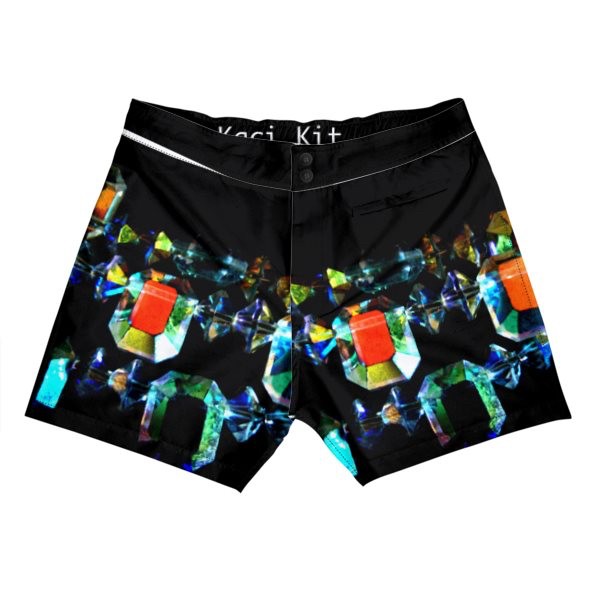Multi Coloured Crystals Black Board Shorts