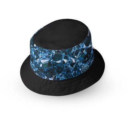 Blue Crystal Small Brim Bucket Hat