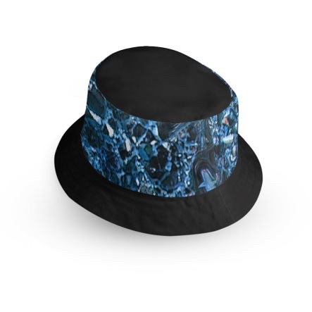 Blue Crystal Small Brim Bucket Hat