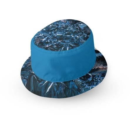 Blue Crystal Small Brim Bucket Hat