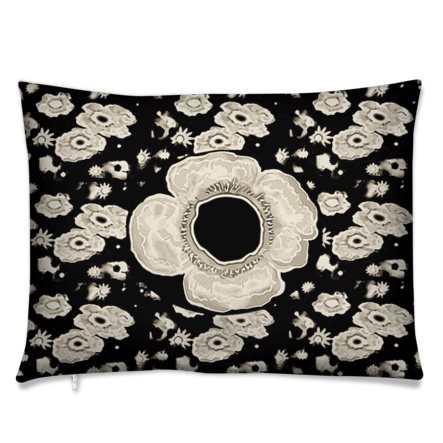 Rectangle 55x40 Moonlight Poppies Velvet Feather Cushion