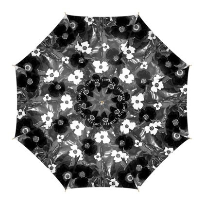 Black And White Floral Kaci Kit Umbrella