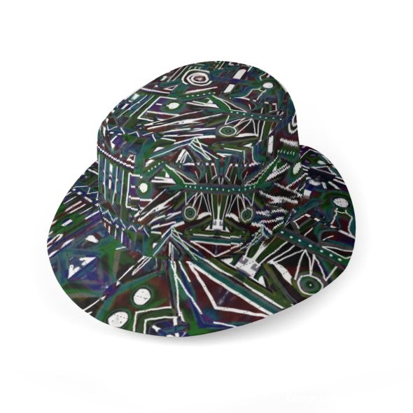 Abstract Marbles Wide Brim Bucket Hat