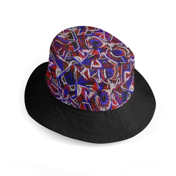 Abstract Marbles Wide Brim Bucket Hat