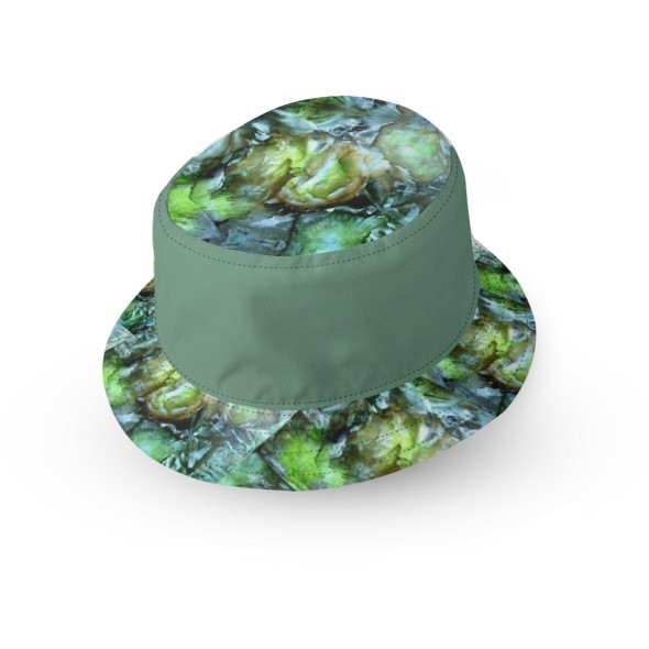 Green Encaustic Narrow Brim Bucket Hat