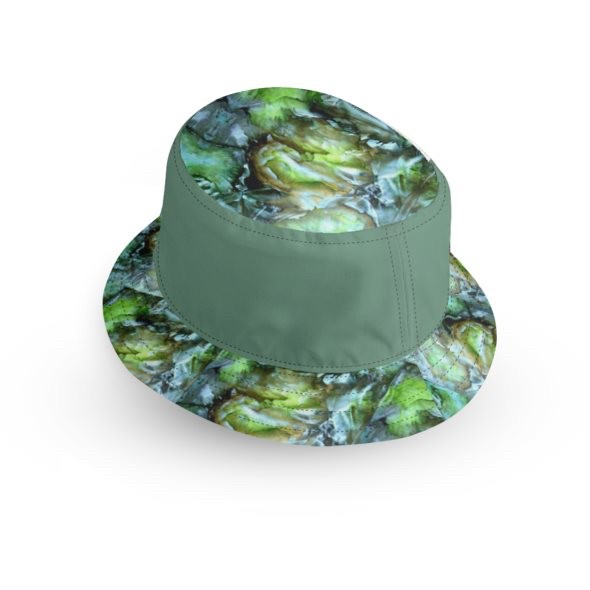 Green Encaustic Narrow Brim Bucket Hat