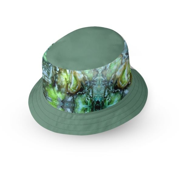 Green Encaustic Narrow Brim Bucket Hat
