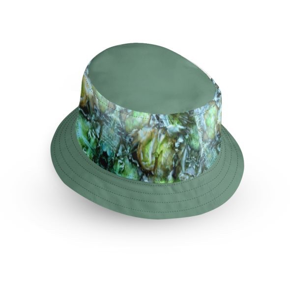 Green Encaustic Narrow Brim Bucket Hat