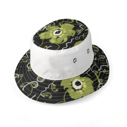 Lime Green Black & White Floral