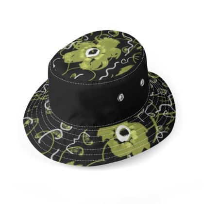 Lime Green Black & White Floral