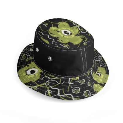 Lime Green Black & White Floral