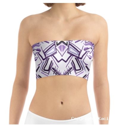 Abstract Mauve Bandeau/Boob Tube