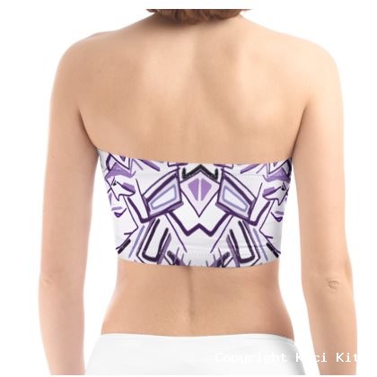 Abstract Mauve Bandeau/Boob Tube
