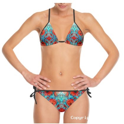 Abstract Poppies Bikini