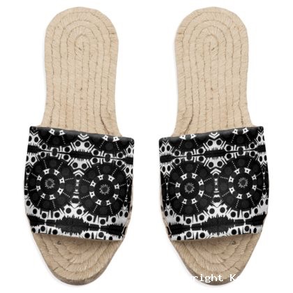 Abstract Black And White Coin Mens Sandal Espadrilles