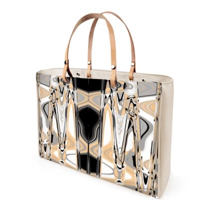 Ice Abstract Leather Handle Strap Bag