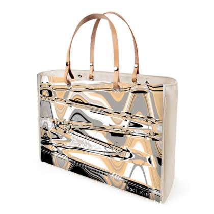 Ice Abstract Leather Handle Strap Bag