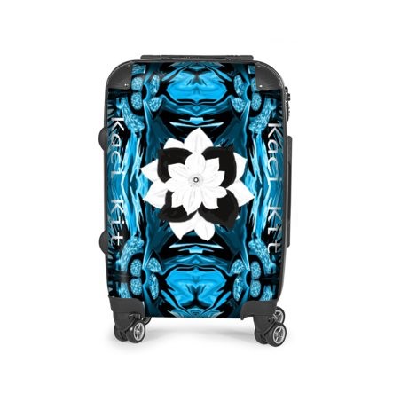 Kaci Kit Blue Abstract Floral Small Suitcase