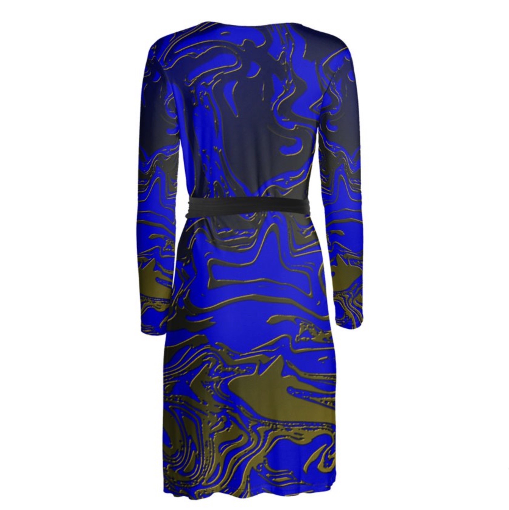 Abstract Gold Electric Blue Swirl