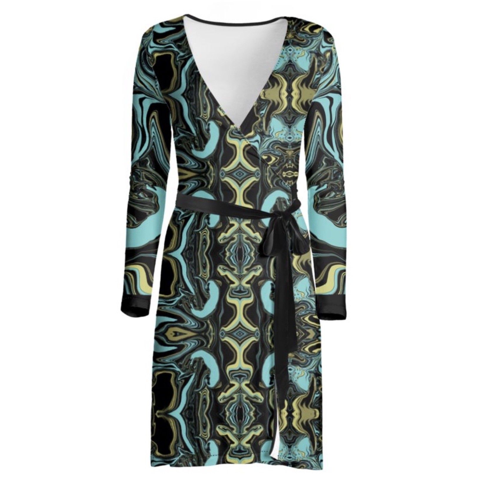 Abstract Blue Mustard & Black