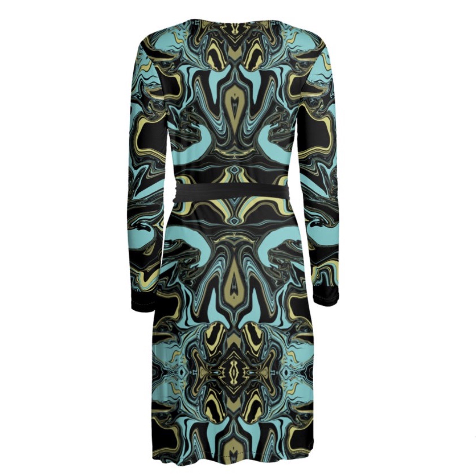 Abstract Blue Mustard & Black