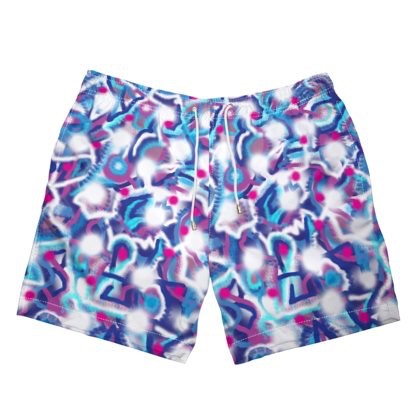 Pink, Blue & White Bubbles Swimming Shorts