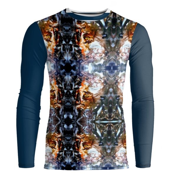 Encaustic Rust & Blue Long Sleeve T-Shirt