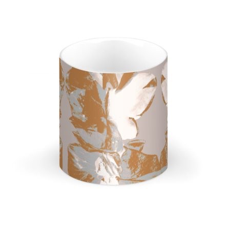 Abstract Grey Rust & White Medium Bone China Mug