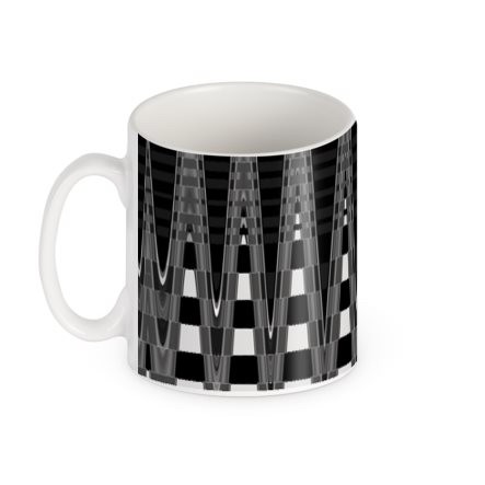 Black & White Art Deco Style Large Bone China Mug