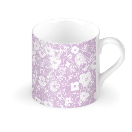 Lilac Floral Large Bone China Mug
