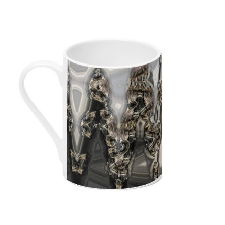 Grey & Black Night Lights Tall Bone China Mug