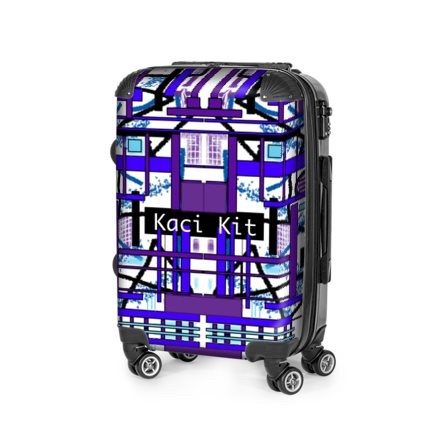 Abstract Construction Mauve Small Suitcase