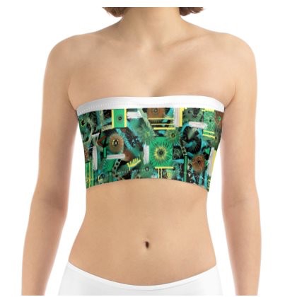 Green & Brown Sea Urchin Bandeau/Boob Tube