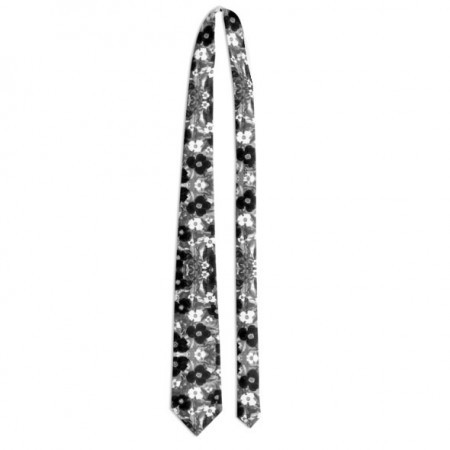 Abstract Black & White Crushed Paper Design Tie