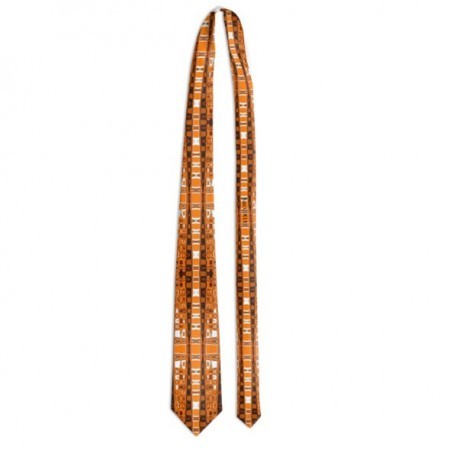 Abstract Orange & white Construction Tie